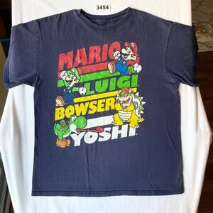 Mario Big Kid’s Short Sleeve T-shirt size XL, Blue, Mario Luigi Bowser Yoshi